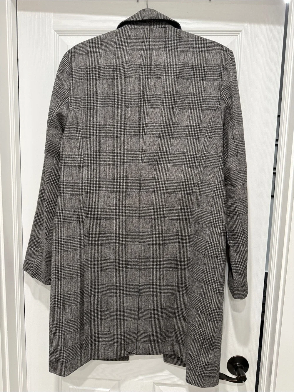 Banana Republic Men's Gray Glen Plaid Overcoat